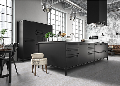 grey flooring kitchen