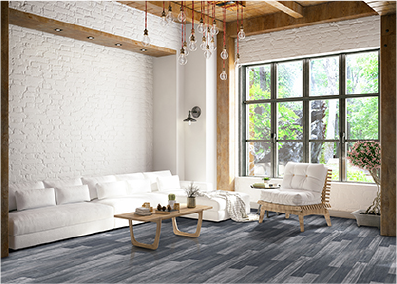 silver blue woodgrain flooring living room