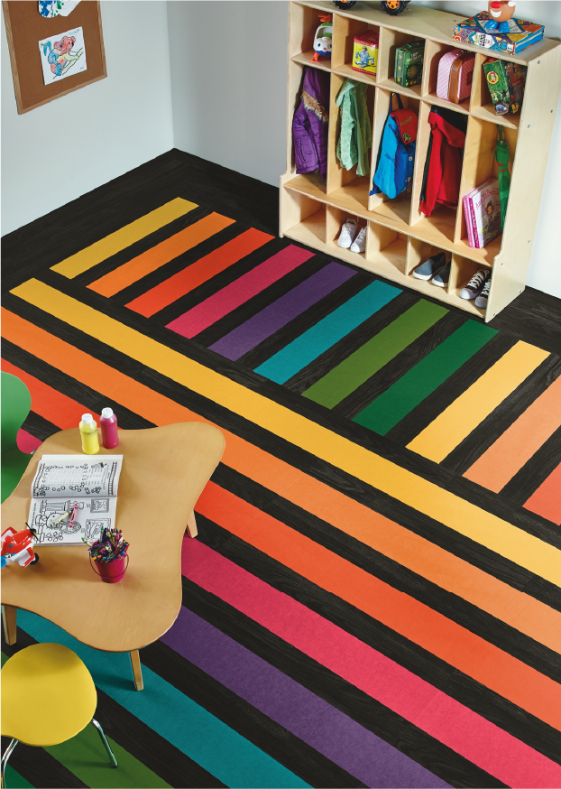 rainbow flooring kid's room