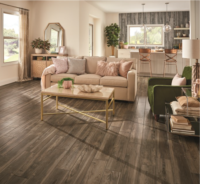 warm soft woodgrain flooring living room