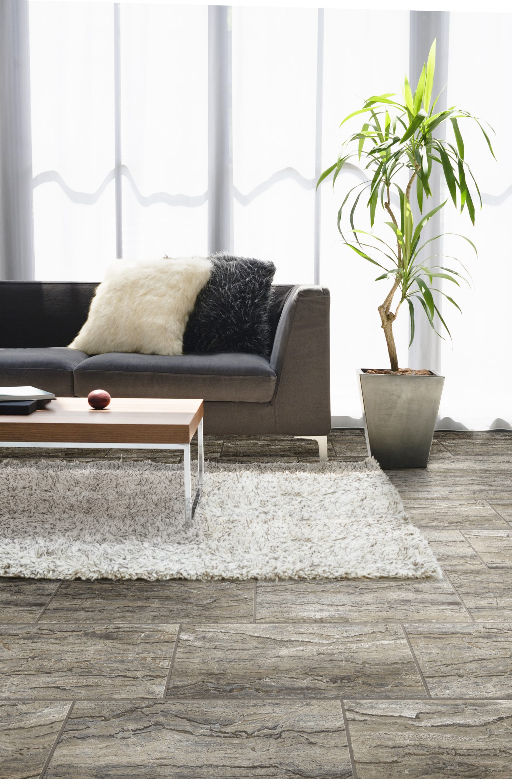 stone tile flooring living room