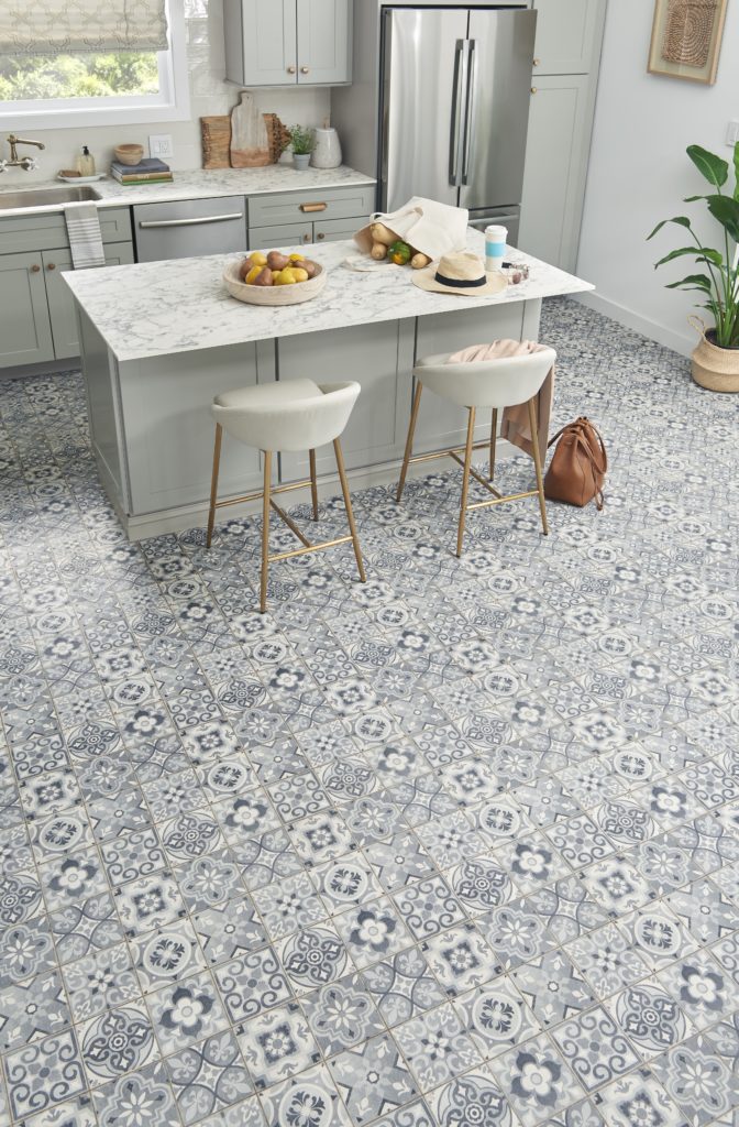 morocco talcum patterned tile flooring kitchen
