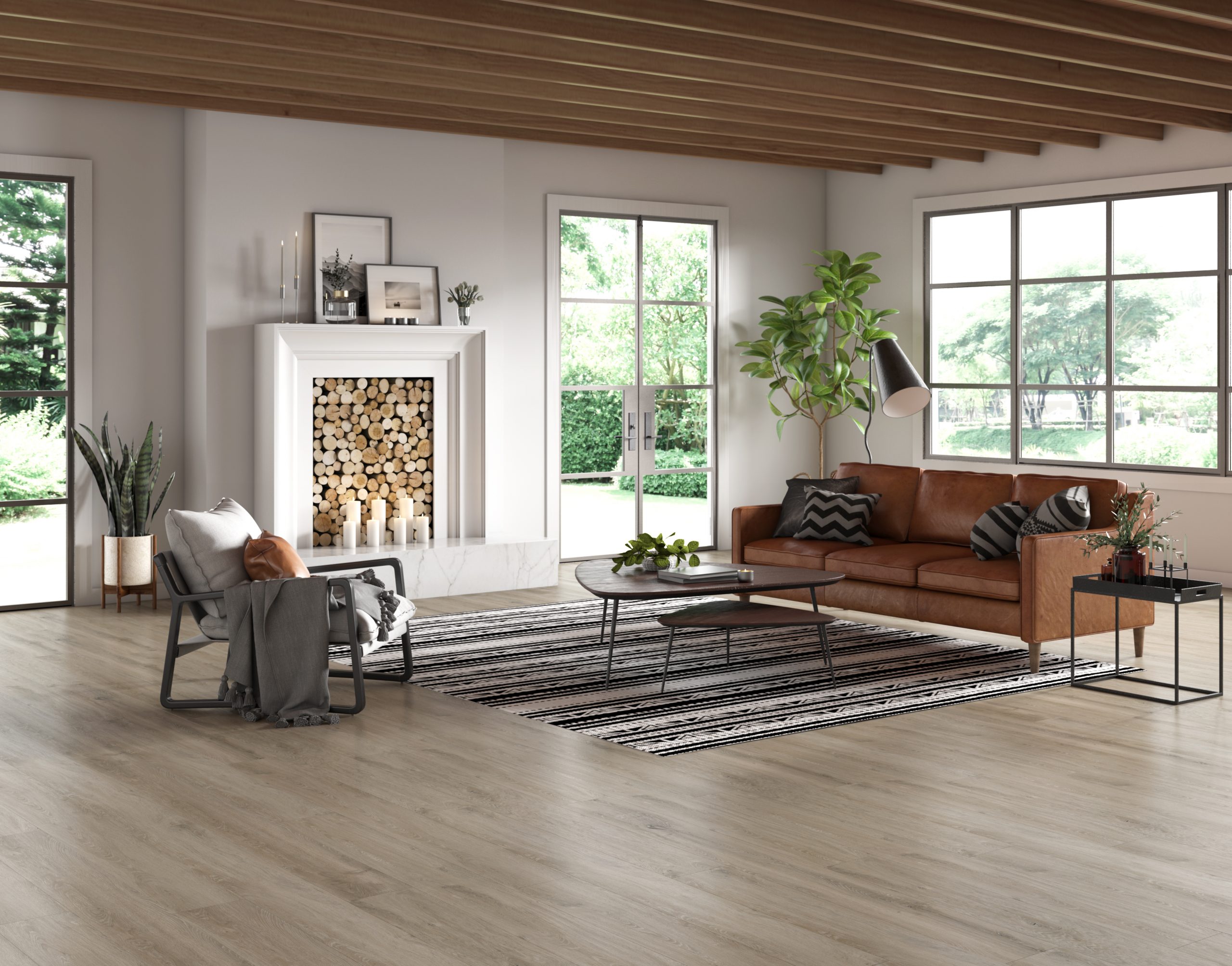light smooth woodgrain flooring livingroom