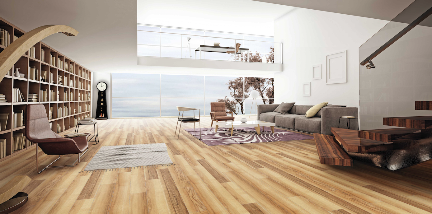 oak woodgrain flooring living room